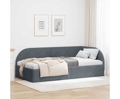 Lova Kampinė lovos konstrukcija Tamsiai pilka 100 cm x 200 cm