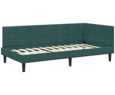 Lova Kampinė lovos konstrukcija Tamsiai žalia 90 cm x 200 cm Aksomas