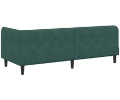 Lova Kampinė lovos konstrukcija Tamsiai žalia 80 x 200 cm Aksomas