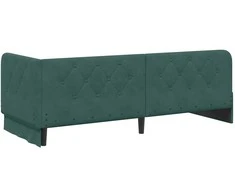 Lova Kampinė lovos konstrukcija Tamsiai žalia 80 x 200 cm Aksomas