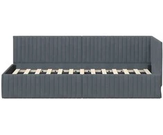 Lova Kampinė lovos konstrukcija Tamsiai pilka 80 cm x 200 cm Aksomas