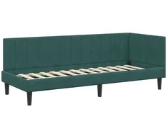 Lova Kampinė lovos konstrukcija Tamsiai žalia 80 cm x 200 cm Aksomas