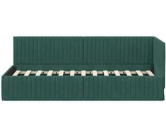 Lova Kampinė lovos konstrukcija Tamsiai žalia 80 cm x 200 cm Aksomas