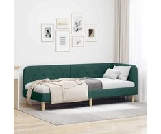 Lova Kampinė lovos konstrukcija Tamsiai žalia 80 x 200 cm audinys