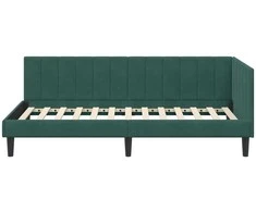 Lova Kampinė lovos konstrukcija Tamsiai žalia 90 cm x 200 cm Aksomas