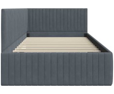 Lova Kampinė lovos konstrukcija Tamsiai pilka 100 cm x 200 cm