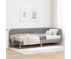 Lova Kampinė lovos konstrukcija Taupe 100 x 200 cm audinys