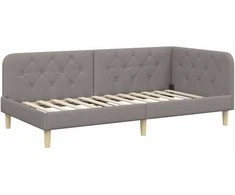 Lova Kampinė lovos konstrukcija Taupe 100 x 200 cm audinys