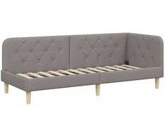 Lova Kampinė lovos konstrukcija Taupe 80 x 200 cm audinys