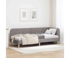 Lova Kampinė lovos konstrukcija Taupe 80 x 200 cm audinys