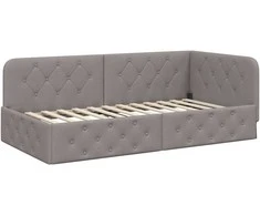 Lova Kampinė lovos konstrukcija Taupe 90 x 190 cm audinys