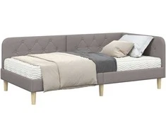 Lova Kampinė lovos konstrukcija Taupe 90 x 200 cm audinys