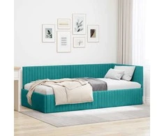 Lova Kampinė lovos konstrukcija Turkio 100 cm x 200 cm Aksomas