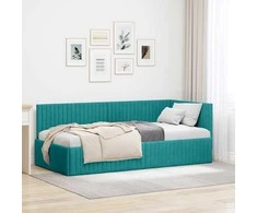 Lova Kampinė lovos konstrukcija Turkio 90 cm x 190 cm Aksomas