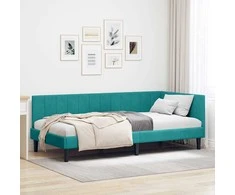 Lova Kampinė lovos konstrukcija Turkio 90 cm x 200 cm Aksomas