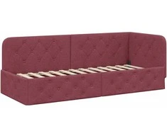 Lova Kampinė lovos konstrukcija Vyno raudona 80 x 200 cm audinys
