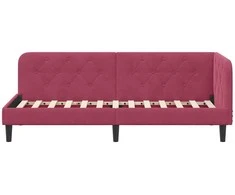 Lova Kampinė lovos konstrukcija Vyno raudona 80 x 200 cm Aksomas