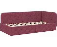 Lova Kampinė lovos konstrukcija Vyno raudona 100 x 200 cm audinys