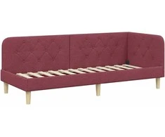 Lova Kampinė lovos konstrukcija Vyno raudona 80 x 200 cm audinys