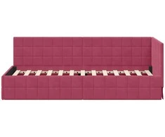 Lova Kampinė lovos konstrukcija Vyno raudona 80 x 200 cm Aksomas