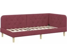 Lova Kampinė lovos konstrukcija Vyno raudona 90 x 200 cm audinys