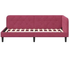 Lova Kampinė lovos konstrukcija Vyno raudona 100 x 200 cm Aksomas