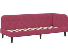 Lova Kampinė lovos konstrukcija Vyno raudona 80 x 200 cm Aksomas