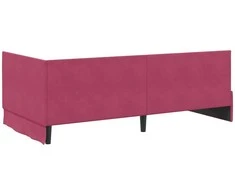 Lova Kampinė lovos konstrukcija Vyno raudona 100 cm x 200 cm Aksomas