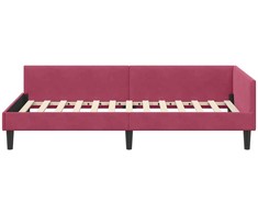 Lova Kampinė lovos konstrukcija Vyno raudona 90 cm x 200 cm Aksomas