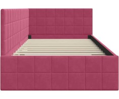 Lova Kampinė lovos konstrukcija Vyno raudona 90 cm x 200 cm Aksomas