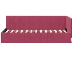 Lova Kampinė lovos konstrukcija Vyno raudona 80 cm x 200 cm Aksomas