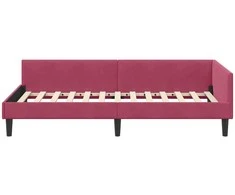 Lova Kampinė lovos konstrukcija Vyno raudona 90 cm x 190 cm Aksomas