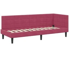 Lova Kampinė lovos konstrukcija Vyno raudona 80 cm x 200 cm Aksomas