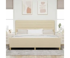 Lova Lovos rėmas su galvūgalio Kreminė 200 x 200 cm audinys