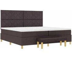 Kiemas lova su čiužiniu Tamsiai rudas 200 x 200 cm audinys