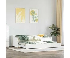 Kušetė su kušete be čiužinio "IRUN" Balta 90x200 cm