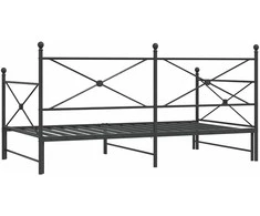 kušetė su kušete be čiužinio Juodas 100x200 cm Plienas