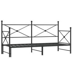 Lova kušetė su kušete be čiužinio Juodas 80x200 cm Plienas