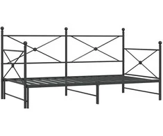 kušetė su kušete be čiužinio Juodas 100x200 cm Plienas