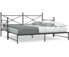 kušetė su kušete be čiužinio Juodas 100x200 cm Plienas