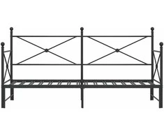 kušetė su kušete be čiužinio Juodas 90x200 cm Plienas