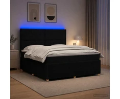 Lova LED lovos čiužinys su LED apšvietimu Juoda 140 x 200 cm Audinys