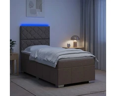 Lova LED lovos čiužinys su LED apšvietimu Taupe 100 x 200 cm Audinys