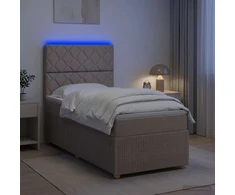 Lova LED lovos čiužinys su LED apšvietimu Taupe 90 x 200 cm Audinys