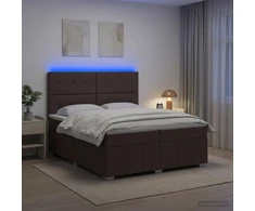 Lova LED lovos čiužinys su LED apšvietimu Tamsiai rudas 200 x 200 cm