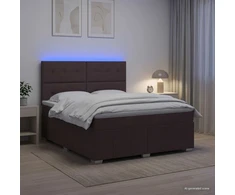 Lova LED lovos čiužinys su LED apšvietimu Tamsiai rudas 180 x 200 cm
