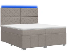 Lova LED lovos čiužinys su LED apšvietimu Taupe 200 x 200 cm Audinys