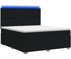 Lova LED lovos čiužinys su LED apšvietimu Juoda 140 x 190 cm Audinys