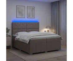 Lova LED lovos čiužinys su LED apšvietimu Taupe 200 x 200 cm Audinys