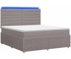 Lova LED lovos čiužinys su LED apšvietimu Taupe 180 x 200 cm Audinys